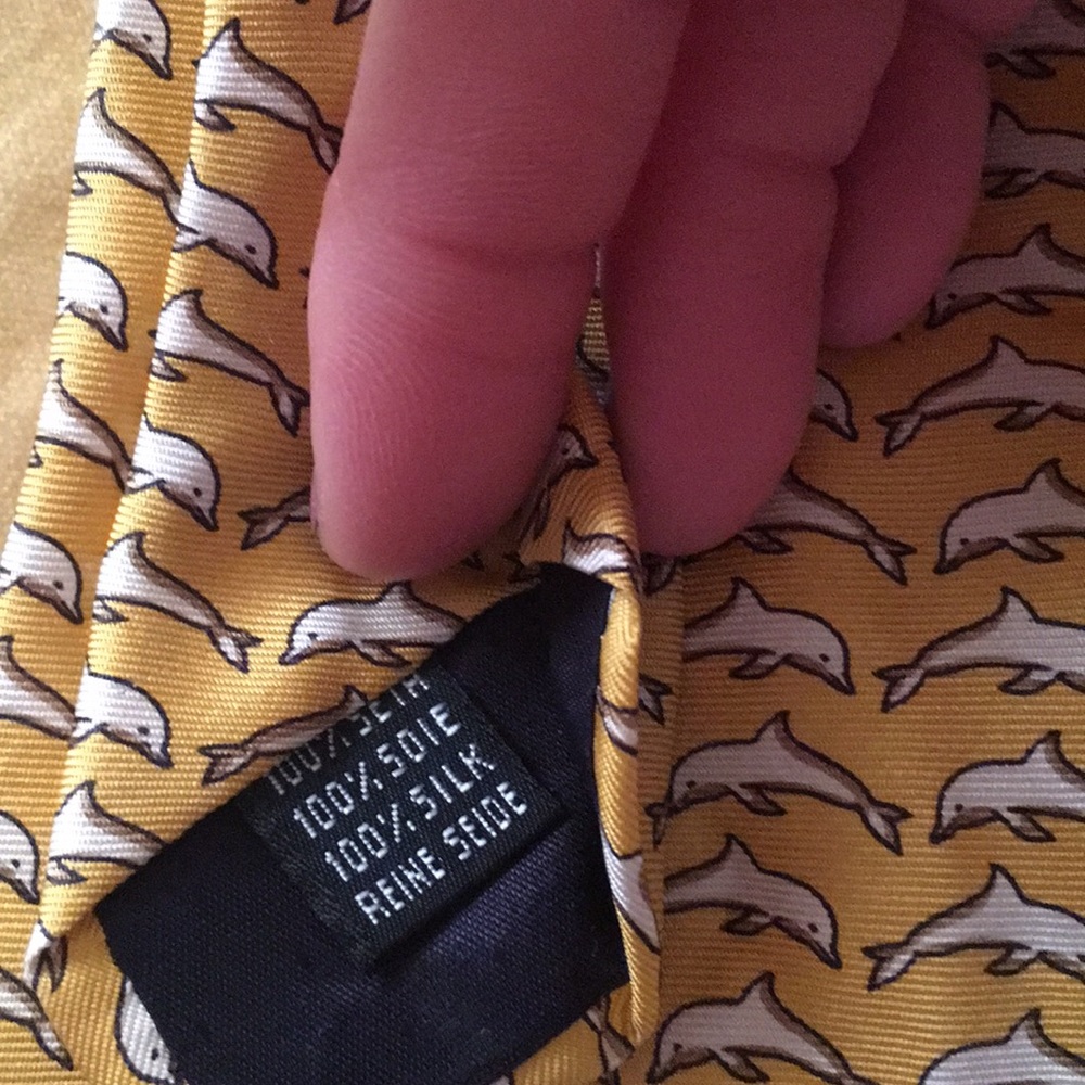 🐬 Bowden silk tie dolphin gold